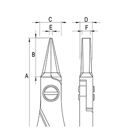 Ergo-tek Pliers - Flat Nose diagram