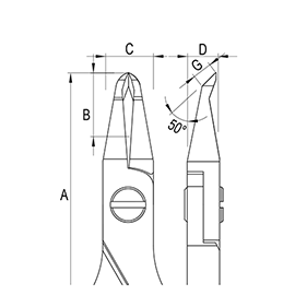 Oblique Small Tip Ergo-tek Cutters  diagram