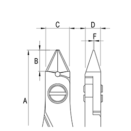 Ergo-tek Cutters with Tapered Heads diagram Ergo-tek Cutters with Tapered Heads diagram