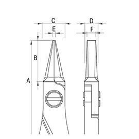 Ergo-tek Pliers - Flat Nose diagram Ergo-tek Pliers - Flat Nose diagram