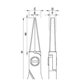 Ergo-tek Pliers - Long Flat Nose diagram Ergo-tek Pliers - Long Flat Nose diagram