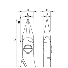 Ergo-tek Pliers - Snipe Nose diagram