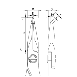 Ergo-tek Pliers - Bent Nose diagram