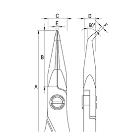 Ergo-tek Pliers - Bent Nose diagram Ergo-tek Pliers - Bent Nose diagram