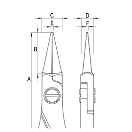 Ergo-tek Pliers - Round Nose diagram Ergo-tek Pliers - Round Nose diagram
