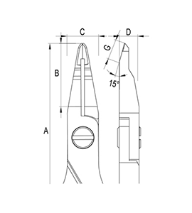 Ergo-tek Cutters with Micro tip 15° diagram